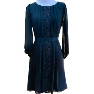 Jessica Simpson Dress Black Chiffon Lace Mini Long Sleeve 2 Whimsigoth Cocktail